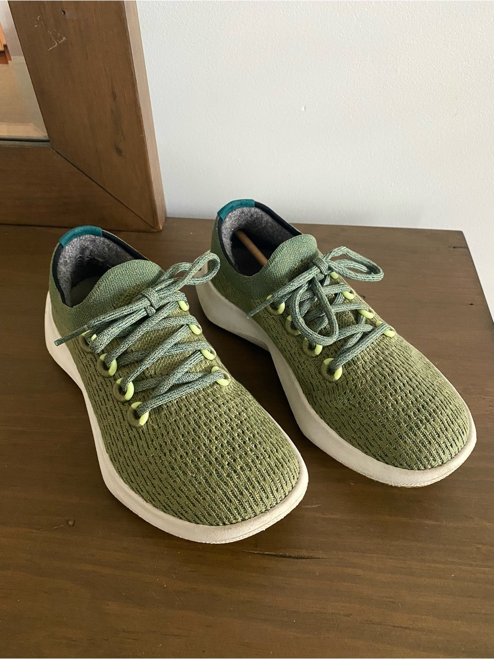 allbirds Green Knit Lace-Up Athletic Sneakers